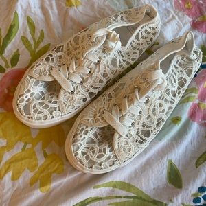 Davids Bridal Studio Lace Crochet Shoes